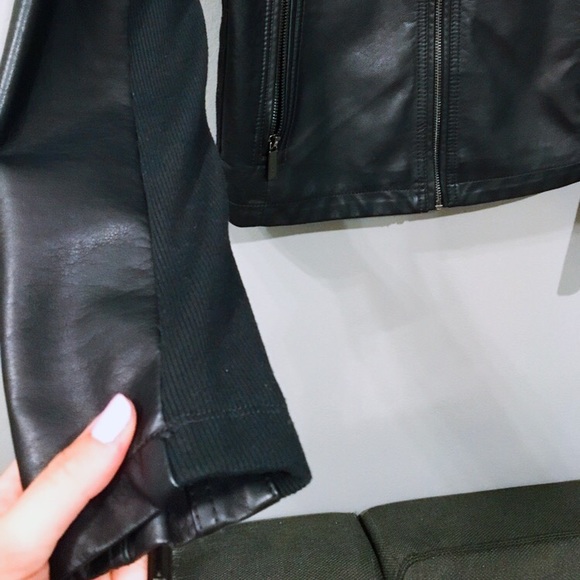 NWOT Kenneth Cole Reaction Navy Leather Jacket - Picture 6 of 8